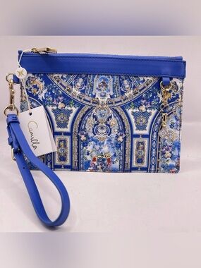 $175 NWT Camilla Womens Ottoman Opulence Clutch/Wristlet Blue Multi